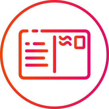 Vektör illüstrasyonu, kartpostal simgesi, baskı dükkanı, tipografi