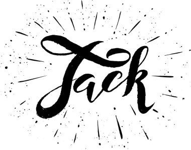 Vecnor Illustration, fırça darbesiyle yazılmış el yazısı, adı Jack.