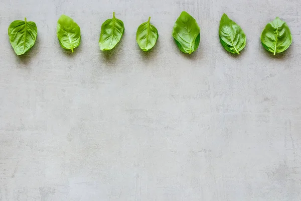 Diseño Creativo Hecho Hojas Albahaca Sobre Fondo Claro Cocina Saludable — Foto de Stock