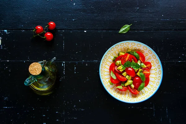 Marco Alimenticio Ensalada Verduras Ingredientes Aplanar — Foto de Stock