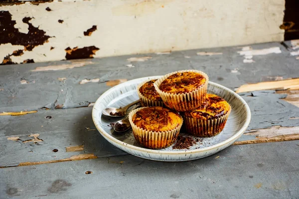 Muffins au chocolat à la citrouille — Photo