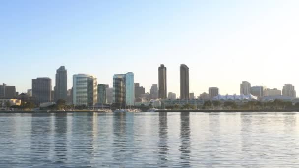 Staden av San Diego på dawn panorama — Stockvideo