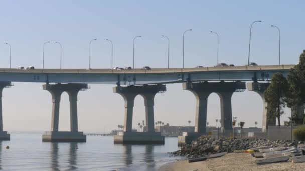 Coronado brug in san diego, Californië — Stockvideo