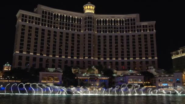 Musical Show Fountains in Las Vegas. BELAGIO . — Vídeos de Stock
