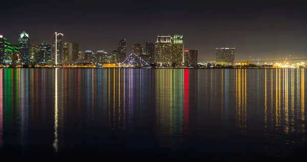 San Diego Panoramę Noc Odbicia Wody Noc Panoramę Centrum San — Zdjęcie stockowe