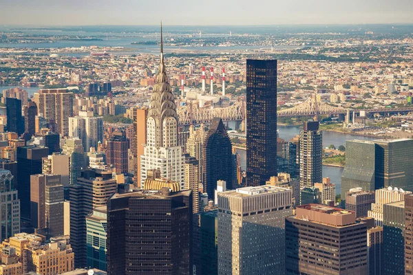 Nueva York Vista Aérea Calle Manhattan Con Rascacielos Rascacielos Nueva — Foto de Stock