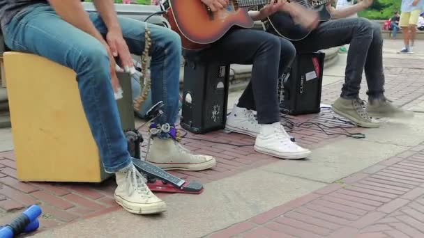 Nowy Jork Stany Zjednoczone Czerwiec 2016 Street Muzycy Grają Muzykę — Wideo stockowe