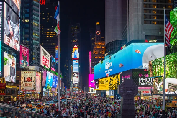 Nueva York Estados Unidos Junio 2016 Times Square Por Noche — Foto de Stock