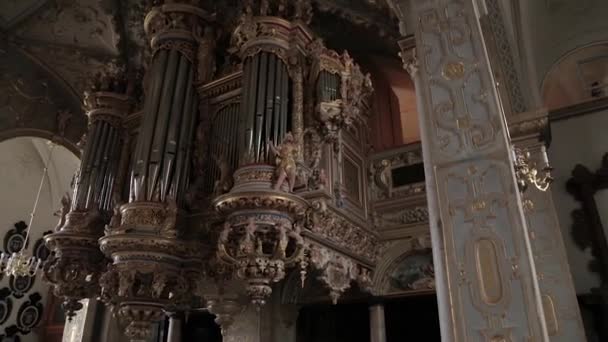 Órgão numa igreja. Castelo de Frederiksborg . — Vídeo de Stock