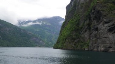 Geiranger fiyort panoramik görünümü