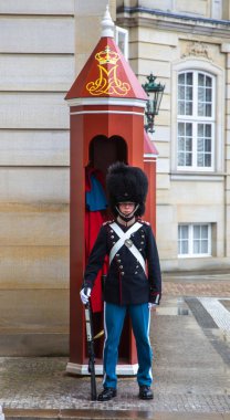 Muhafız Amalienborg Palace, Copenhagen.
