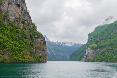Geiranger fiyort panoramik görünümü