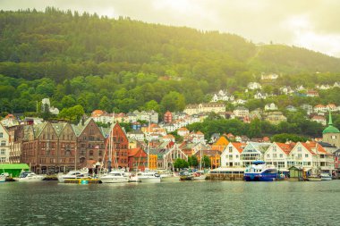 Bergen şehrinin görünümü, Norveç