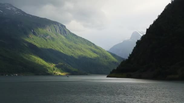 Fjord in Norway - nature and travel background — Stock Video