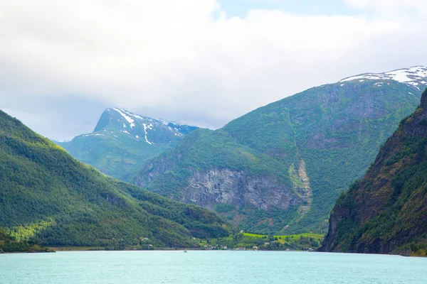 Panoramic view of Geiranger fjord — Stock Photo, Image