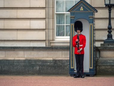 Solider of Buckingham palace, London England clipart