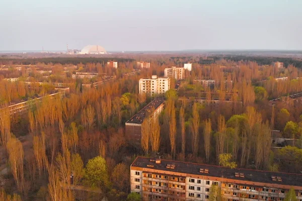 Ghost stad Pripyat bij Tsjernobyl NPP, Oekraïne — Stockfoto