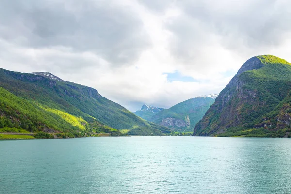 Panoramic view of Geiranger fjord — Stock Photo, Image