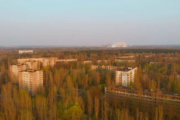 Ghost stad Pripyat bij Tsjernobyl NPP, Oekraïne — Stockfoto