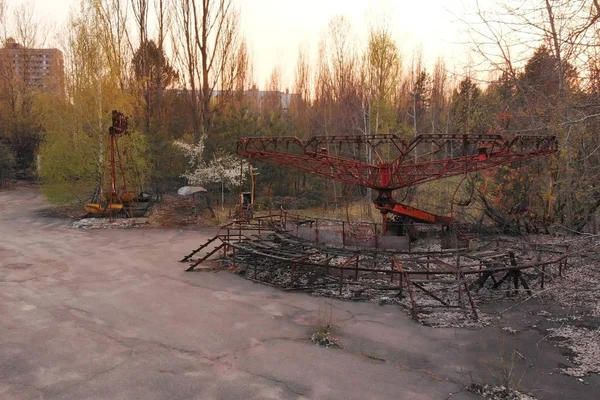 Deserted amusement park in city Pripyat.