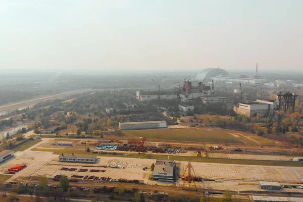 Chernobyl nuclear power plant, aerial view