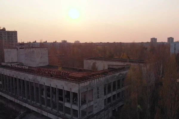 Ghost stad Pripyat bij Tsjernobyl NPP, Oekraïne — Stockfoto