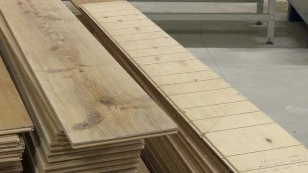 Fábrica para a produção de painel de piso laminado — Vídeo de Stock