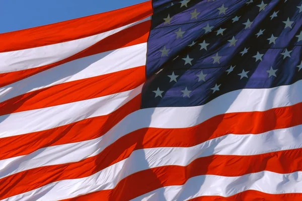 Amerikaanse Vlag Usa Close Golvende Achtergrond Textuur Sluiten Van Vlag — Stockfoto