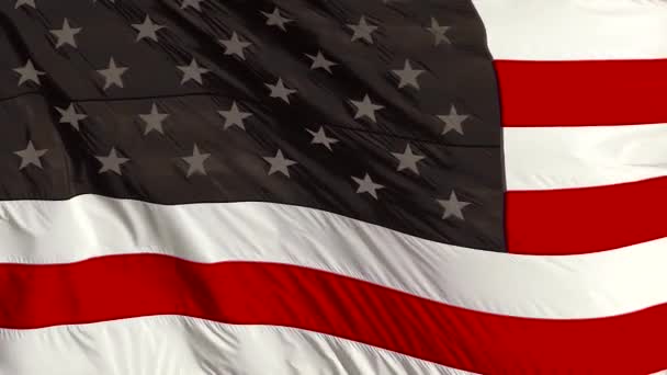 Bandera americana roja negra y blanca USA Close Up — Vídeo de stock