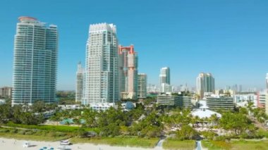Miami Turistik Şehrinde Tatil, Hava Manzarası, 4K