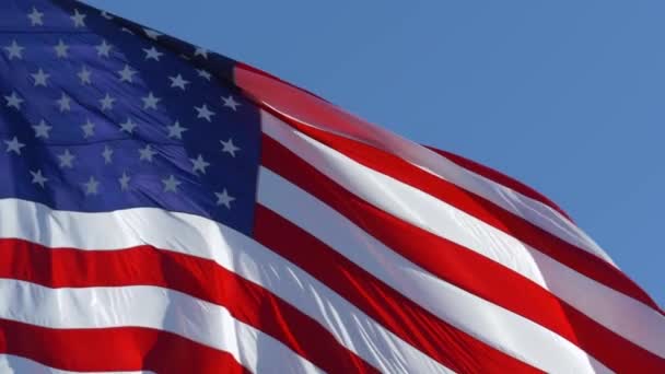 American Flag Slow motion Waving, Close Up Video — Stock Video