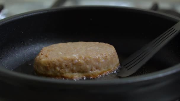 Fatti in casa succosa polpette di carne macinata hamburger — Video Stock