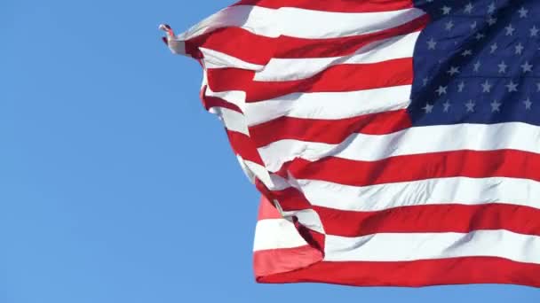 American Flag Wave närbild för 4 juli, video — Stockvideo