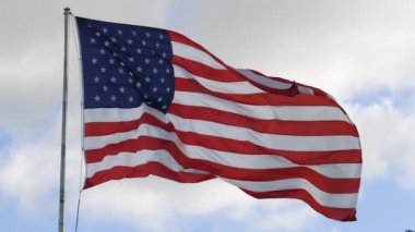 Amerikan Bayrak Dalgalanması Yavaş Hareket, Yakın Çekim, Video