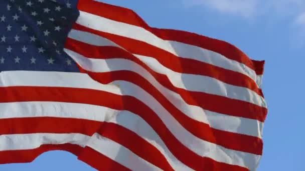 USA American Flag Waving - CLOSE UP video — стокове відео