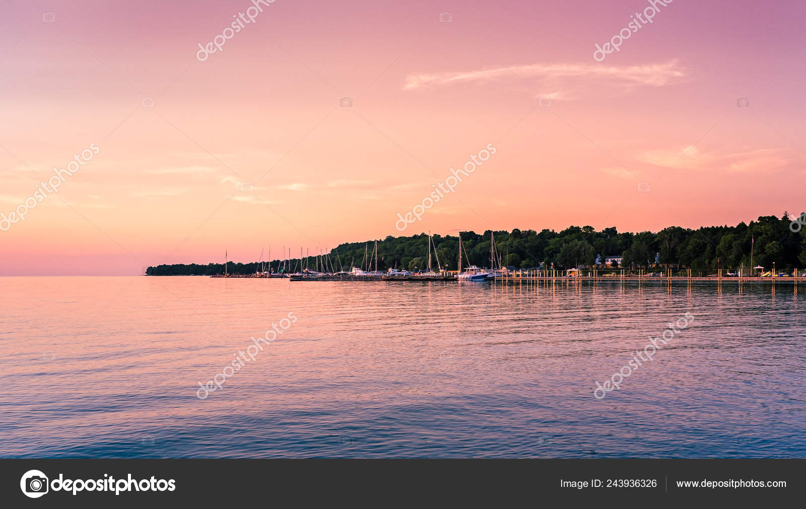 Beautiful Peninsula Seascape Sunset Eagle Harbor Ephraim Door County