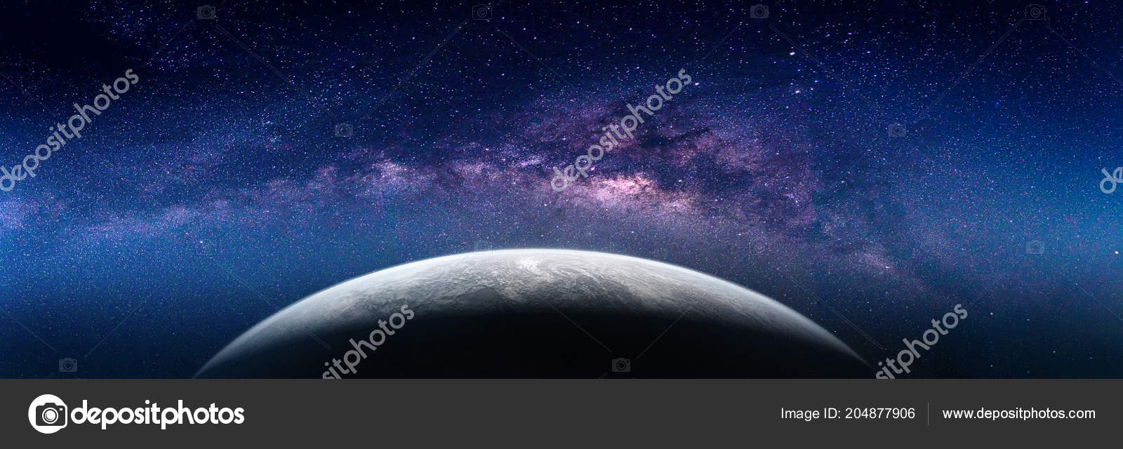 Paysage Avec Voie Lactée Vue Terre Depuis Espace Avec Voie