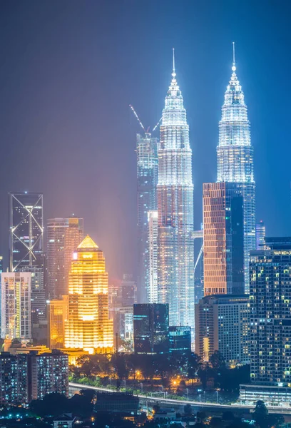 Stadtbild Von Kuala Lumpur Bei Nacht Malaysia — Stockfoto