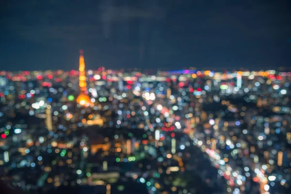 Rozmazané Pozadí Abstraktní Světla Překrásný Pohled Panorama Města Tokio Noci — Stock fotografie