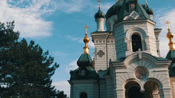 Kościół prawosławny Foros na Krymie, zobacz w pobliżu — Wideo stockowe
