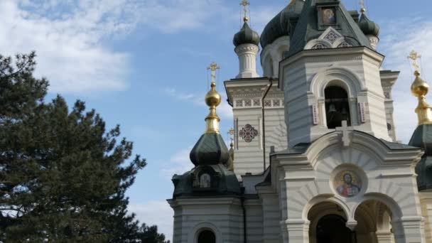 Église orthodoxe Foros en Crimée, vue près de — Video