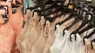 Nürnberg, Almanya - 1 Aralık 2018: Güzel zarif kadın iç çamaşırı iç giyim mağazası alışveriş merkezinde