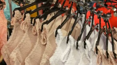 Nürnberg, Almanya - 1 Aralık 2018: Güzel zarif kadın iç çamaşırı iç giyim mağazası alışveriş merkezinde