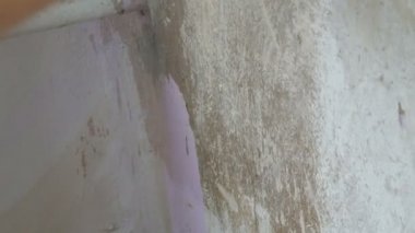 Bir el duvar kağıdı yapıştırıcı duvara özel bir fırça ile daha sonra duvar kağıdı yapıştırmak için smear