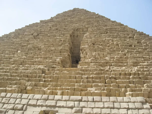 Big pyramids of Egypt. Entrance to a pyramid. Photos from a trip.