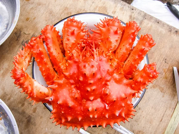 Nature of Kamchatka Far Eastern crab caught by man.