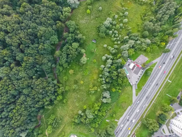 Suburban park and glade. Suburban landscape suburbs