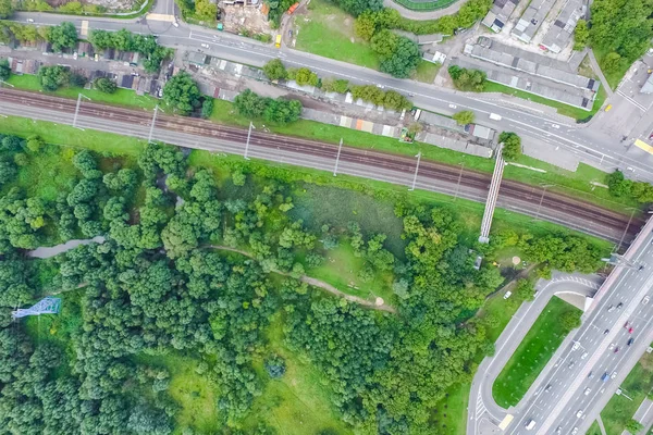 Suburban park and glade. Suburban landscape suburbs