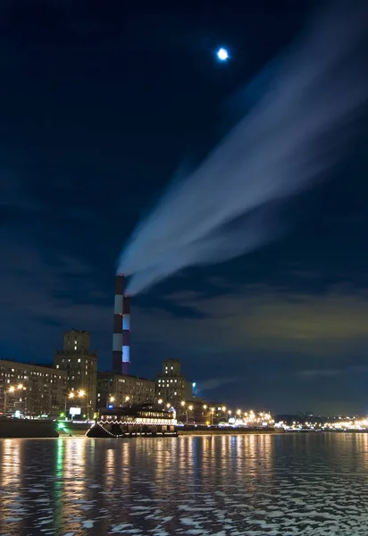 Moscow landscape pipe boiler and smoke from the pipes. Moscow landscape pipe boiler and smoke from the pipes.