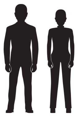 Kadın ve erkek siyah silüeti.